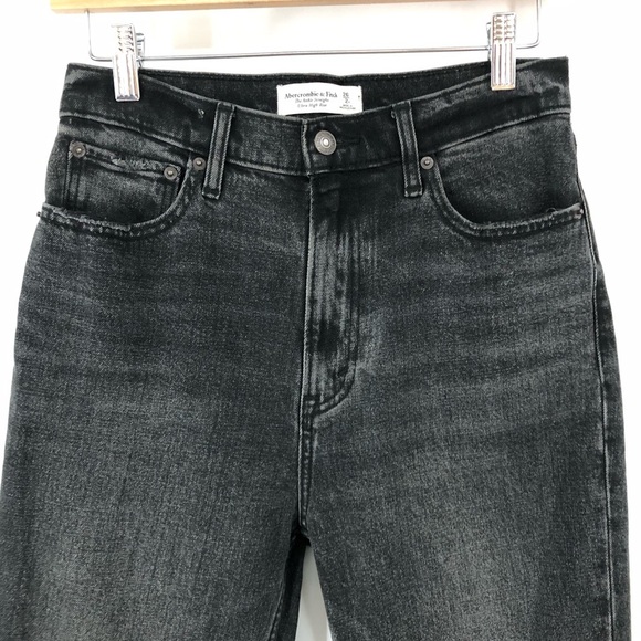 A&F 26/2r Ankle Straight Ultra High Rise Jeans gray Black Abercrombie Fitch 0629 - Picture 5 of 10